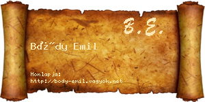 Bódy Emil névjegykártya