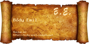 Bódy Emil névjegykártya