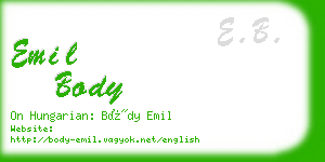 emil body business card